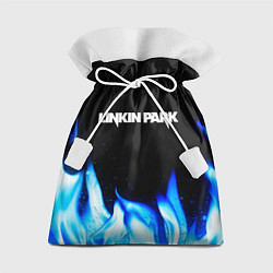 Мешок для подарков Linkin Park blue fire, цвет: 3D-принт