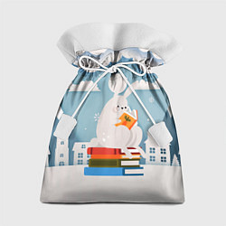 Мешок для подарков Кролик на книжках, цвет: 3D-принт