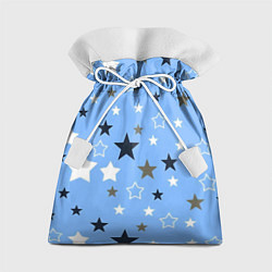 Мешок для подарков Звёзды на голубом фоне, цвет: 3D-принт
