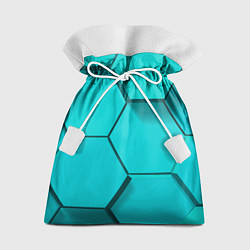 Мешок для подарков Большие бирюзовые соты, цвет: 3D-принт