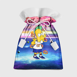 Подарочный мешок Барт Симпсон с пончиками в космическом пространств