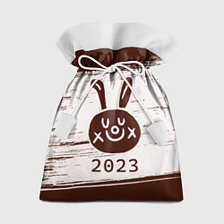 Мешок для подарков НГ Кролик рисованный на светлом, цвет: 3D-принт