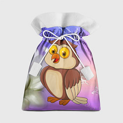 Мешок для подарков Счатливая сова, цвет: 3D-принт