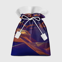 Мешок для подарков Бриллиантовые синие и оранжевые волны, цвет: 3D-принт