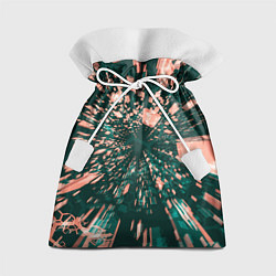 Мешок для подарков Абстрактные полупрозрачные летящие блоки, цвет: 3D-принт