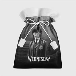Мешок для подарков Wednesday черно-белый стиль, цвет: 3D-принт