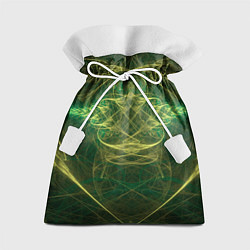 Мешок для подарков Зелёно-жёлтый волнообразные линии во тьме, цвет: 3D-принт