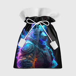 Мешок для подарков Неоновый медведь воин, цвет: 3D-принт
