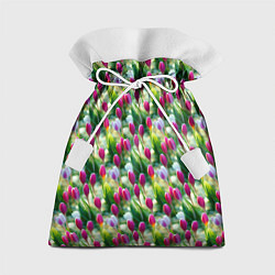 Мешок для подарков Весенние тюльпаны и подснежники, цвет: 3D-принт