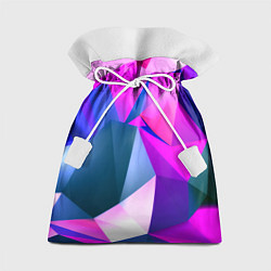 Мешок для подарков Neon blue polygons, цвет: 3D-принт
