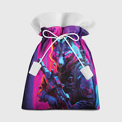 Мешок для подарков Неоновый волк солдат спецназа, цвет: 3D-принт