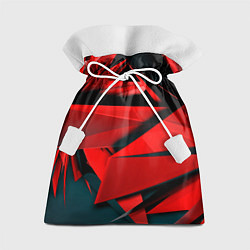 Мешок для подарков Острые осколки красные, цвет: 3D-принт