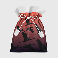 Мешок для подарков Лебединая стая в ночи, цвет: 3D-принт