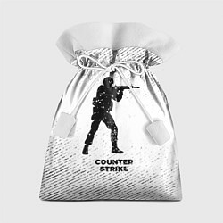 Мешок для подарков Counter Strike с потертостями на светлом фоне, цвет: 3D-принт
