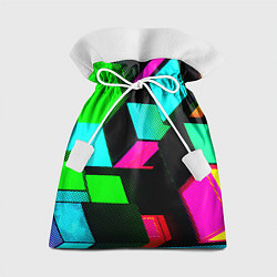 Мешок для подарков Неоновые светящиеся кубики, цвет: 3D-принт