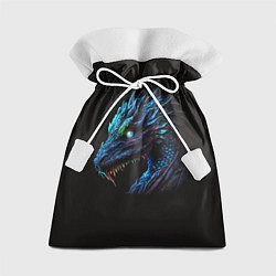 Мешок для подарков Красивый неоновый дракон с голубыми глазами, цвет: 3D-принт