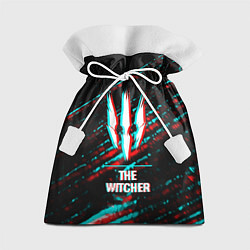Мешок для подарков The Witcher в стиле glitch и баги графики на темно, цвет: 3D-принт