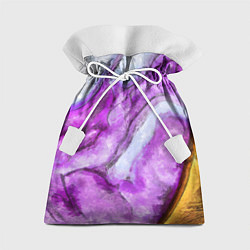Мешок для подарков Рисунок текстуры белого и фиолетового мрамора, цвет: 3D-принт