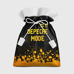 Мешок для подарков Depeche Mode - gold gradient: символ сверху, цвет: 3D-принт