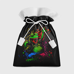 Мешок для подарков Лягушонок Пепе веселится с граффити, цвет: 3D-принт