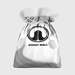 Мешок для подарков Great Wall speed на светлом фоне со следами шин, цвет: 3D-принт