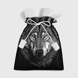 Мешок для подарков Спокойный уверенный волк, цвет: 3D-принт