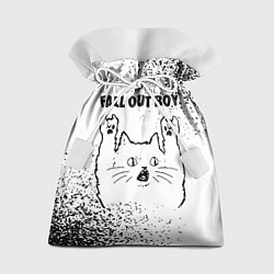 Подарочный мешок Fall Out Boy рок кот на светлом фоне