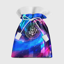 Мешок для подарков Ramones неоновый космос, цвет: 3D-принт
