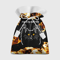 Мешок для подарков The Cranberries рок кот и огонь, цвет: 3D-принт