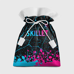 Мешок для подарков Skillet - neon gradient: символ сверху, цвет: 3D-принт