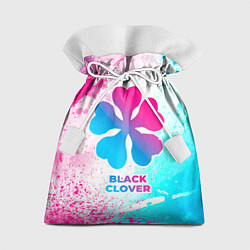 Мешок для подарков Black Clover neon gradient style, цвет: 3D-принт