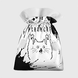 Мешок для подарков Paramore рок кот на светлом фоне, цвет: 3D-принт