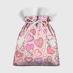 Мешок для подарков Many many hearts, цвет: 3D-принт