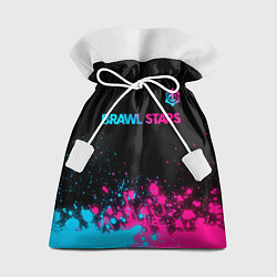 Мешок для подарков Brawl Stars - neon gradient: символ сверху, цвет: 3D-принт