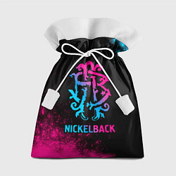 Мешок для подарков Nickelback - neon gradient, цвет: 3D-принт