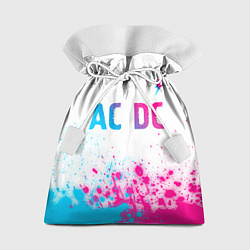 Мешок для подарков AC DC neon gradient style: символ сверху, цвет: 3D-принт