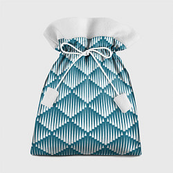 Мешок для подарков Большие синие вдавленные ромбы, цвет: 3D-принт