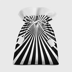 Мешок для подарков Черно-белая полосатая иллюзия, цвет: 3D-принт