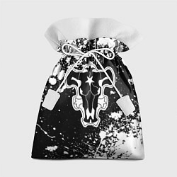 Мешок для подарков Черный клевер - брызги и бык, цвет: 3D-принт
