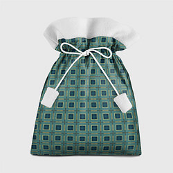 Мешок для подарков Зелёно-бежевый квадраты, цвет: 3D-принт