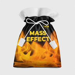 Мешок для подарков Mass Effect - gold gradient: символ сверху, цвет: 3D-принт