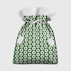 Мешок для подарков Белые ромашки на тёмно-зелёном, цвет: 3D-принт
