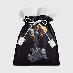 Мешок для подарков Космонавт с шариками в космосе, цвет: 3D-принт