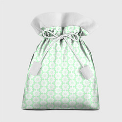 Мешок для подарков Белые ромашки светло-зелёный паттерн, цвет: 3D-принт