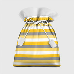 Мешок для подарков Полосатый серо-жёлтый, цвет: 3D-принт