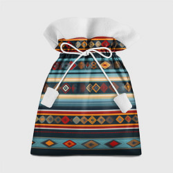 Мешок для подарков Этнический орнамент в горизонтальную полоску, цвет: 3D-принт