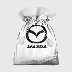 Мешок для подарков Mazda speed на светлом фоне со следами шин, цвет: 3D-принт