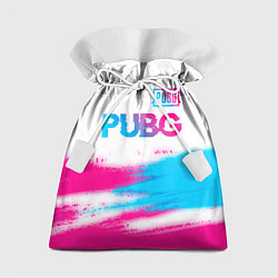 Мешок для подарков PUBG neon gradient style посередине, цвет: 3D-принт