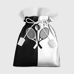 Мешок для подарков Теннис - чёрно белое, цвет: 3D-принт