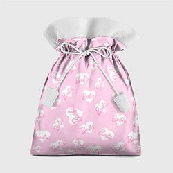 Мешок для подарков Барби: белые сердца на розовом паттерн, цвет: 3D-принт
